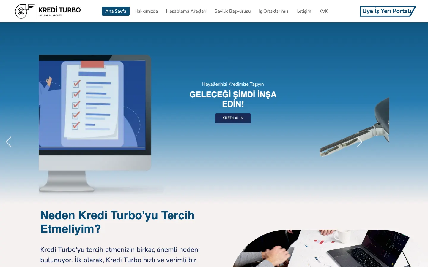 Kredi Turbo website on desktop